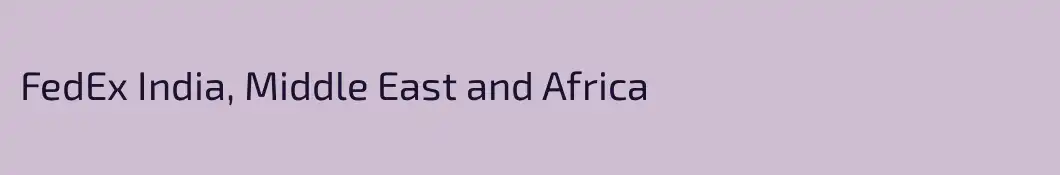 FedEx India, Middle East and Africa